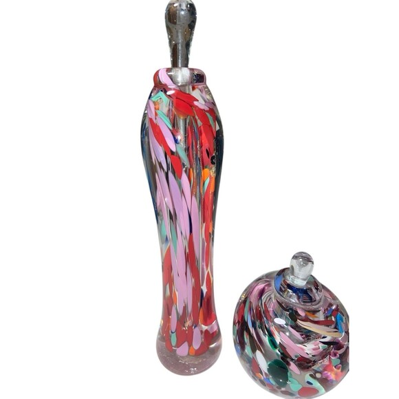 Two Handblown Glass Perfume Bottles by Jim Karg – Signed Studio Art Glass - Picture 4 of 6